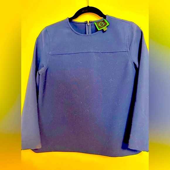 C Wonder navy blue blouse with piping - Picture 1 of 5